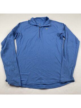 Nike Livestrong 1/4 Zip Active Pullover Women M Dri Fit Lightweight Cycling Blue
